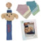 Filo e Poesia Catenella Portaciuccio Con Nome, Personalizzato con nome ricamato, tanti modelli e colori Portaciuccio da poter scegliere, ottima idea regalo per Baby Shower (Cagnolino + Bavaglino)