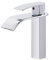 VirtuGro Rubinetto Bagno Lavabo Miscelatore Lavabo Bagno Rubinetto a Cascata con Cartucce in Ceramica Risparmio Idrico Miscelatore Monocomando Caldo e Freddo Regolabile in Acciaio inox 17CM Argenteo