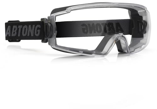 abtong Schutzbrille für Brillenträger - ANSI Z87.1 Arbeitsschutzbrille kratzfest und beschlagfrei mit durchsichtigen Panorama Gläsern, Schutzbrille für Chemie-Laborarbeiten & Industrieeinsatz