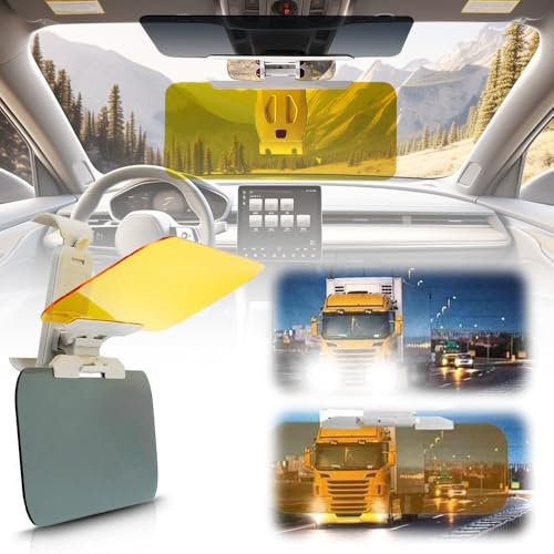 Automobile Anti Blend Eye Schutzplatte, Dual Day Night Auto Sonnenblenden Visier, Sonnenschutz Erweiterer für Fahrkomfort, blockiert Blendung für sicherere Sicht, Universelle Passform Autos (1)