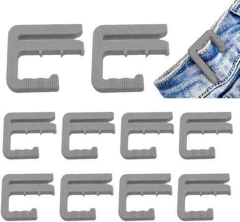 10 Pezzi Bottoni Regolabili per Pantaloni, Misura Regolabile, Fibbie Senza Chiodi, Bottoni Jeans Rimovibili, per Jeans, Gonne, Pantaloni (Grigio)