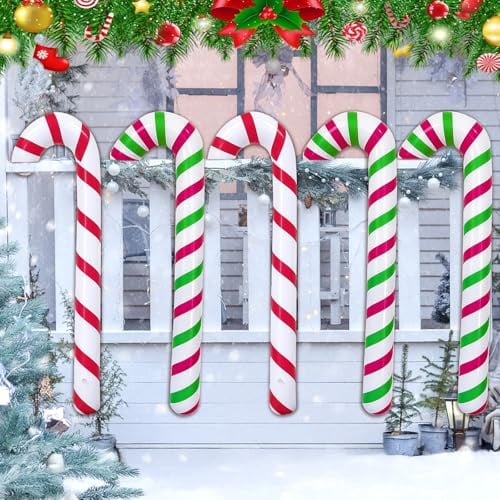 BARAKYEG 5Stück 90cm Aufblasbare Zuckerstangen,Aufblasbare Weihnachtsdeko,Stick Aufblasbare für Weihnachtsdekoration,weihnachtsdeko,Zuckerstangen Christbaumschmuck fürOutdoor,Haustür,Christbaumschmuck