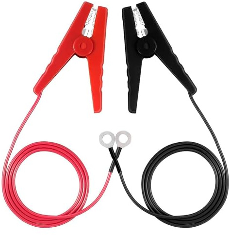 Weidezaun Elektrozaun Zubehör Zaunverbindungskabel Mit 2 Krokodilklemmen, Rot, Schwarz, 2 Stück, 90cm