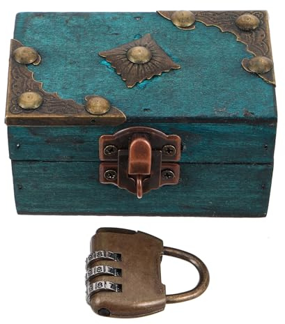Coffret à Bijoux avec Serrure à Code Vintage en Bois Vert Portable | Boîte de Rangement Compacte, Organisation, Usage Maison ou Voyage, Style Rétro Classique