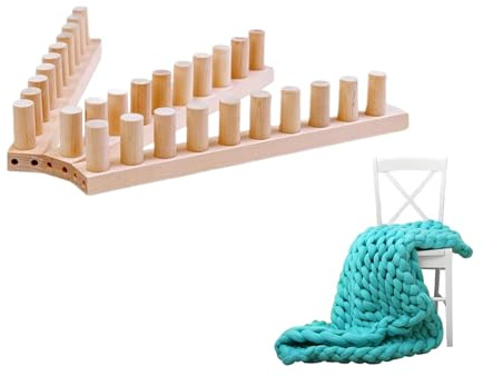 driattie Chunky Knitting Blanket L-oom, Holzstrickmaschine Riesenplüschdecken Set, Strickbrett Garn Häkeln Maschine, Chunky Strick Deckenhersteller Für Anfänger, Kinder Und Erwachsene
