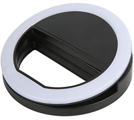 Selfie-Ringlicht, Mini-Clip-On, 360-Grad-Beleuchtung, weiches, blendfreies Licht für Live-Streaming, Fotografie, Online-Kurs, Unterricht, langlebiges Kunststoffmaterial, 0,4 Zoll