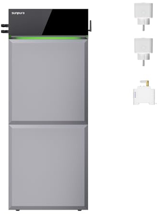Sunpura S4800 Plug-in Solarbatterie 4,8 kWh (erweiterbar auf 14,4 kWh) – Balkonkraftwerk Speicher mit AC/DC Kopplung, 0-Einspeisung, 3-Phasenfähig, IP65 & VDE (9,6 kWh)