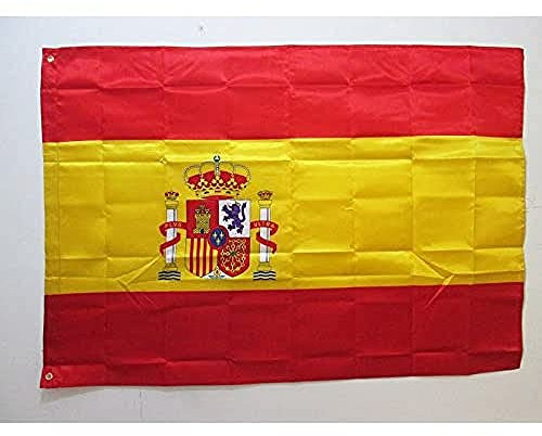 AZ FLAG Bandera de ESPAÑA 150x90cm en Raso - Bandera ESPAÑOLA 90 x 150 cm