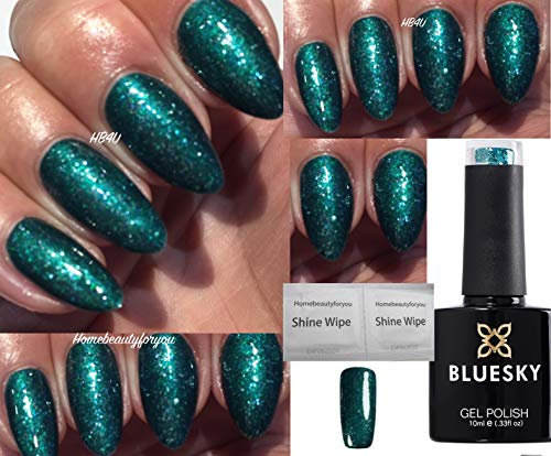 Bluesky Gel Nail Polish Green Glitter Emerald Green Glitter Lights Starstruck 80635 UV LED Soak Off 10ml