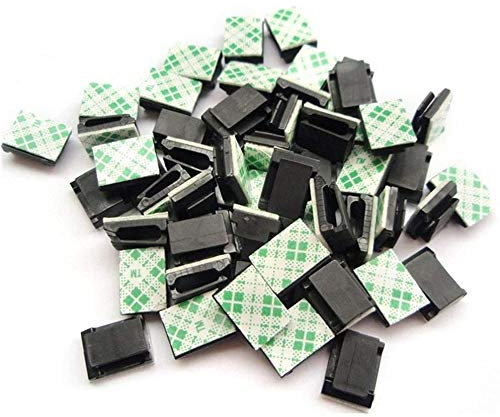 BJ-Shop Clip Cavo,Fermacavo Adesivo Fermacavo in Nylon Gestione Cavi Gestione Cavi Morsetti per Cavi Organizzatore Porta Cavi per Auto, Ufficio e Casa 100 Pezzi