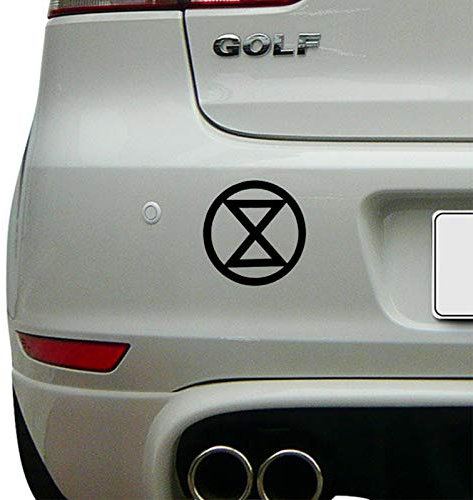 Schwarz Extinction Rebellion XR Vinyl Aufkleber (Durchmesser 10cm)