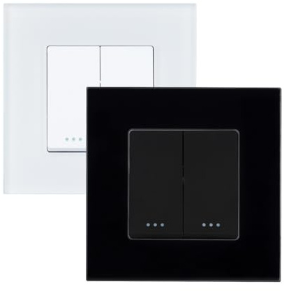 LEDKIA Interruptor Doble Conmutado con Marco PC Modern Blanco | Resistente y Duradero | Controla Luces desde 2 Ubicaciones | Instalación Interior | Marco PC Incluido; Blanco