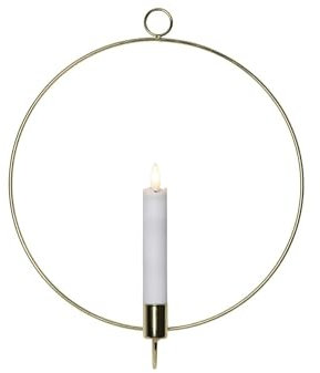 LED KerzeFlamme Wall, mit Ring Ø 28cm, Messing