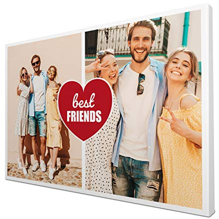 wandmotiv24 Leinwandbild 260 g/m ² - Foto-Collage mit 2 Fotos - Fotogeschenk für Beste Freunde - Geschenk für Freund und Freundin - Kunstdruck querformat 30x20cm (BxH) - Best Friends - M0051