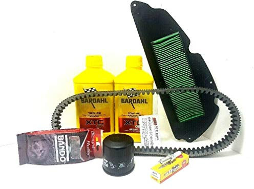 KIT TAGLIANDO 2 LITRI OLIO BARDAHL FILTRO OLIO ARIA CANDELA NGK KIT RULLI BANDO 19 GRAMMI CINGHIA MITSUBOSHI SH 300 2007 2008 2009 2010 2011 2012 2013 2014 2015 2016 2017 2018