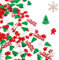 Yiran Konfetti Weihnachten 30G/1600 Stücke Rot Grün Weihnachtsmann Schneeflocke Elch Metallic Foil Confetti Pailletten Weihnachtsdeko Neujahrsdekoration Tischdeko Christmas Party Decorations