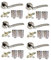 Golden Grace Indiana Style Modern Door Handles on Round Rose in Dual Finish with Latch - 6 Sets
