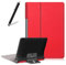 Artfeel Custodia per Lenovo Yoga Smart Tab/Yoga Tab 5 YT-X705F 10.1,Sottile Leggero Pelle Cover Pieghevole Supporto Regolabile Multi-Anglo Caso Slim Flip Folio Tablet Copertura,Rosso