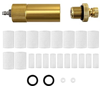 QWORK 30Mpa Öl Wasserabscheider , PCP Handpumpe 4500Psi Feuchtigkeit Wasserabscheider , mit 8 mm weiblicher und männlicher Schnellkupplung