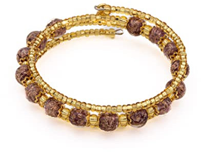 Sospiri Venezia Bracelet Femme composé de 7 Perles en Verre Diamètre 8 mm Bracelet en Verre de Murano Original Bijou Idée Cadeau Made In Italy Certifié (Multicouleur)