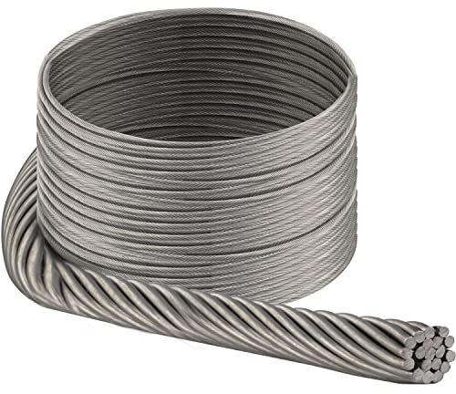 OPIOL QUALITY® 2,0 mm Drahtseil 1x19 hart, Edelstahl A4 (1 Meter) Stahlseil Zubehör Draht Edelstahldrahtseil Geländerseil Hängender Drahtspule Seile Spannseil