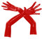 CHICTRY Womens PVC Leather Long Gloves Stretchy Opera Length Finger Gloves Evening Party Dress Up Red M