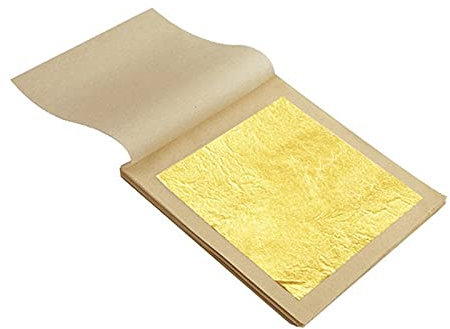 LIUXIN 50 Stücke 24 Karat Blattgold Zum Kochen von Speisen Kuchen Dekoration Kunstwerk Vergoldung Gesicht Schönheitspflege 4,33X4,33cm