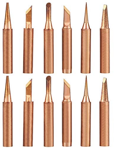 Bestgle 2 Set of 6pcs Soldering Tips Kit 900M Lead-Free Replacement Copper Solder Iron Tips Set K SK 3C 2.4D B I for 937, 938, 969, 8586, 852D Soldering Stations