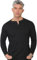 Long Sleeve Henley T Shirt Mens Grandad Shirt Mens Tops Casual Waffle Knit Button Shirt 2208 Black L