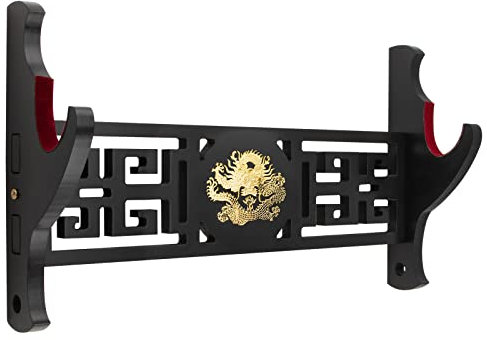 Ekkhysis Support Mural Katana Loong V elours Katana Rembourré,Support Sabre, Crochets Ajustables pour Tanto Rapier Light Saber Samurai Sword Cosplay Blade Tanjirou Demon Slayer Weapon Rack