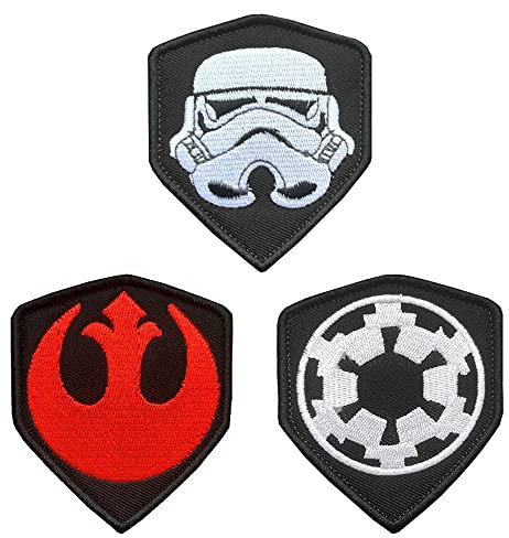 Zcketo Taktische Patch für Star Wars Film Rebellen Bündnis Mandalorian Emblem Patches mit Verschluss für Airsoft Rucksack Mütze Jacke Weste Tasche Kappen Sammeln (3 Stück)