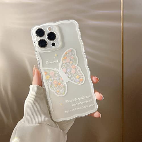 LSOUGUK Compatible with iPhone 11 Case for Women Girl,Cute Floral Butterfly Pattern with Full Camera Lens Protection Case Fashion Slim Soft Silicone TPU Protective Cover for iPhone 11 6.1"-Pink