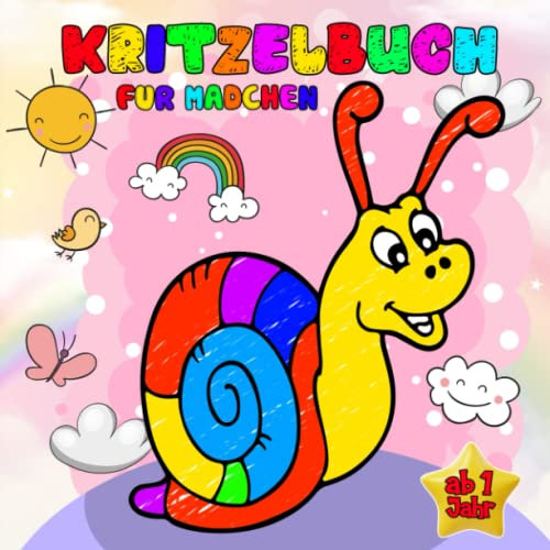 Kritzelbuch ab 1 Jahr Mädchen: Mein erstes Malbuch ab 1 Jahr zum Kritzeln und Ausmalen mit 50+ tollen Tiere | Ideal als erstes Ausmalbuch für Mädchen ... Hund, Katze, Faust, Vogel, Affe und mehr...