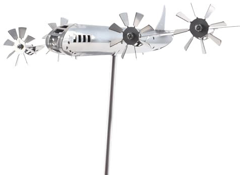 Flugzeug-Windmühle, windbetrieben, feine Verarbeitung, einfach zu montieren, Flugzeug-Yard-Spinner für den Außenbereich für den Garten