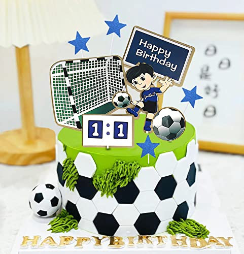 Tortendeko Fussball, Kuchendeko Fussball Geburtstag, Fussball Deko für Torten Kinder, Fußball Tortendeko, Tortenaufleger Fussball, Cake Topper Football
