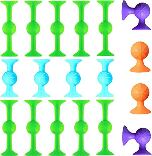 18 Stück Pop Unzip SaugnapfSpielzeug Stress Sensorisches Spielzeug Pop Darts Saugnapf Spielzeug Stress Spielzeug Weiche Silikon Bausteine Saugnäpfe Tolle Saugnäpfe für Familie Interaktive