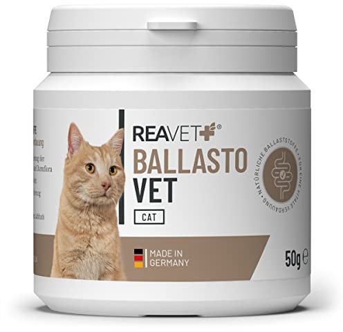 ReaVET BallastoVET für Katzen 50g - schnelle Unterstützung bei Verstopfungen, bei akuten & chronischen Verstopfungen & festem KOT, Verdauungshilfe, schnelle Hilfe bei Darmträgheit