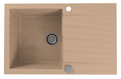 Alveus 1132024 CADIT 20 Fregadero de cocina de granito empotrado con escurridor, Beige