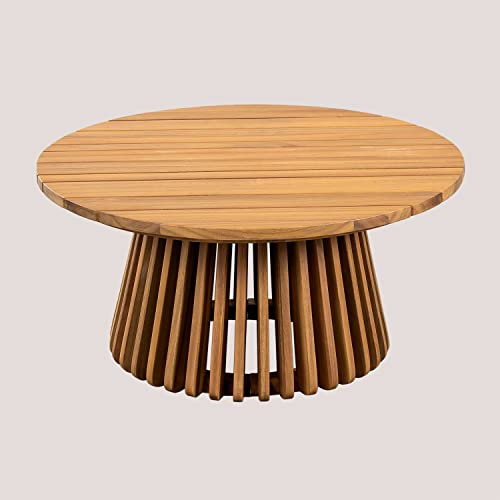 SKLUM Runder Outdoor Couchtisch aus Akazienholz (Ø80 cm) Mura Akazie Braun