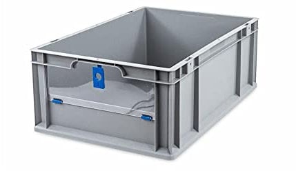 PROREGAL Eurobox NextGen Insight Cover | HxBxT 22x40x60 | 44 Liter | Niedrig/Blau | Eurobehälter, Transportbox, Transportbehälter, Stapelbehälter
