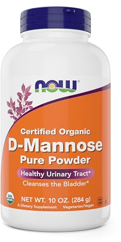 NOW Foods Pure, Organic D-Mannose 10 oz Powder - Bladder Cleanse and Urinary Tract Health Supplement - Non-GMO - Vegan Friendly - 2000mg / 2 Grams per Serving