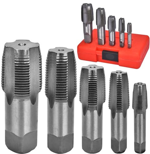 Profi 5-teiliges Gewindebohrer und Bohrer-Set mit Rohrgewindebohrer und Schneideisen, perfekt zum Gewindebohren von Gewinden in Metall- und Holzoberflächen (5)