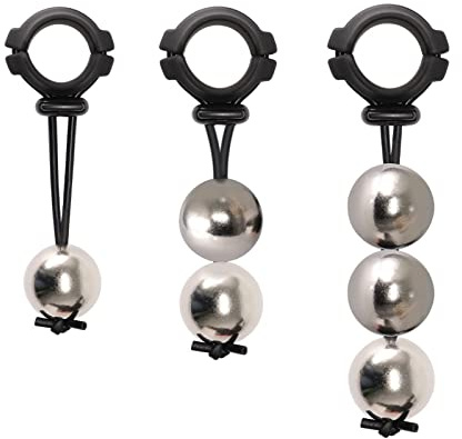 Jinqian Verstellbarer Metall Beads Penisring Hodenring Hodengewicht Schwer Bondage Ball Stretcher Hodensack Penis Anhänger Cock Ring CBT Extrem Sexspielzeug Für Männer (3 Kugel Ø36mm,Gewicht:520g)