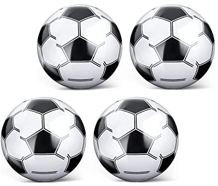 NHCDFA Beach Ball, 4 Pack Inflatable Football Games Beach Football Pool Inflatables for Kids Inflatable Beach Ball Blow Up Beach Ball for Summer Beach Swimming Pool Sports Game Party Supplies, White