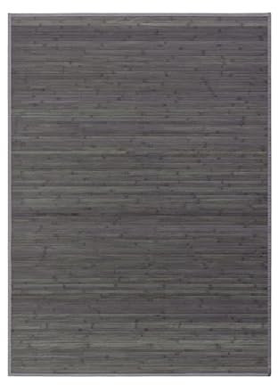 JUANIO Tapis de Sol antidérapant, Moquette à Rayures en Bambou Coloris Gris - Longueur 200 x Profondeur 140 cm