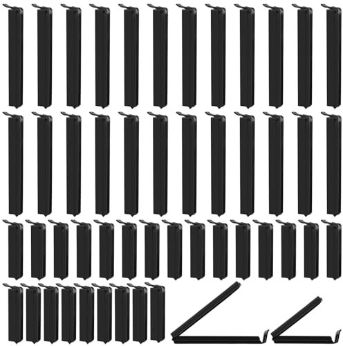 Yoosso 40 Stück Verschlussclips, 6cm/11cm Lang Tütenclips Verschlussklammern Lebensmittel Clips Kunststoff für Kaffee Milchpulver Kekse Süßigkeit (Schwarz)