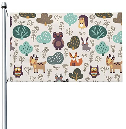 Leichte Flagge, doppelseitig, verschiedene kleine Tiere, Flagge, 90 x 150 cm, mit Metallösen, Outdoor-Gartendekoration
