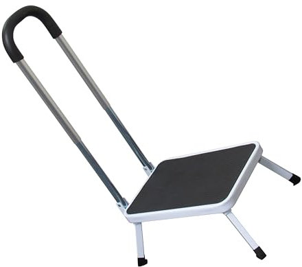 SecureFix Direct Single Caravan Folding Step With Handrail (Non Slip Motorhome Platform Support)