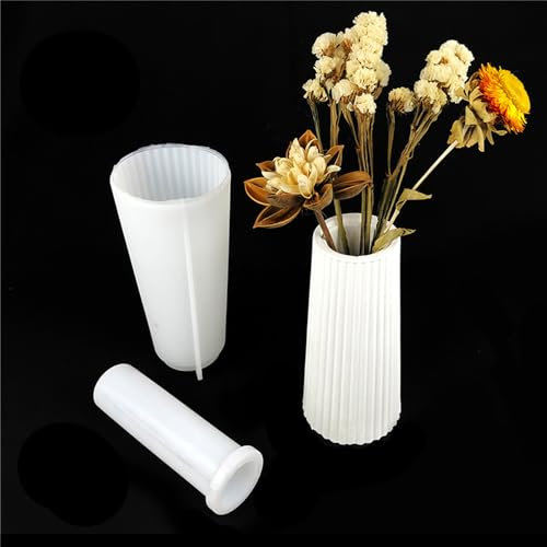 JS MOLD Silikonform Vase & Kerze 2 in 1 Gießform, Beton Kerzenhalter, Handgefertigte Silikonform für DIY Vasen & Dekorativen Ornamenten