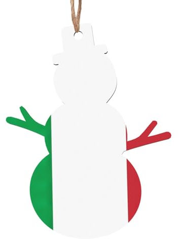 Weihnachtsschmuck aus Holz, Motiv: Italien-Flagge, zum Aufhängen, Weihnachtsbaum, Kamin, Dekoration, Weihnachtsmann